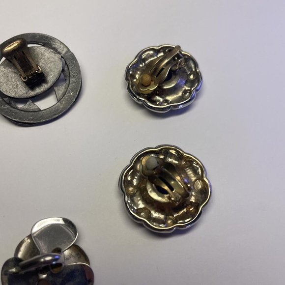Lot Of 3 Statement Vintage / Modern Clip On Clip-on Earrings Dress up - Picture 10 of 10